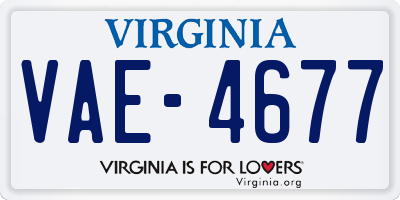 VA license plate VAE4677