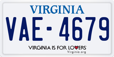 VA license plate VAE4679
