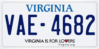 VA license plate VAE4682