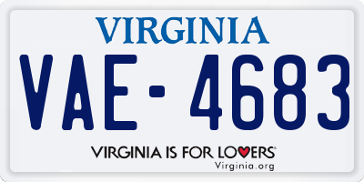 VA license plate VAE4683