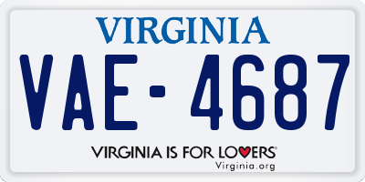 VA license plate VAE4687