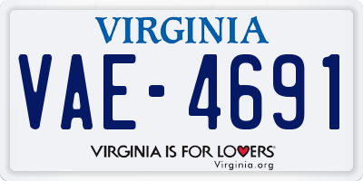 VA license plate VAE4691