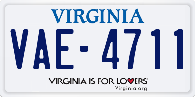 VA license plate VAE4711