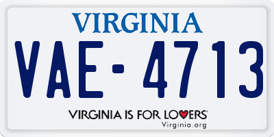 VA license plate VAE4713