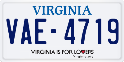 VA license plate VAE4719