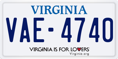 VA license plate VAE4740