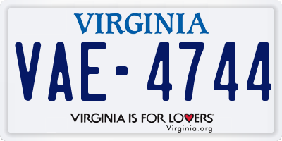 VA license plate VAE4744