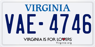 VA license plate VAE4746