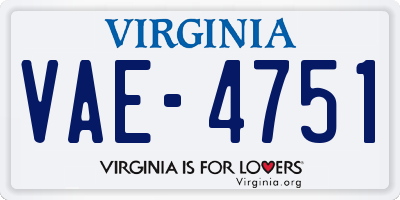 VA license plate VAE4751