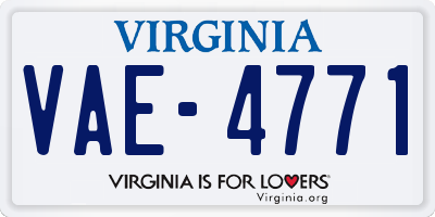 VA license plate VAE4771