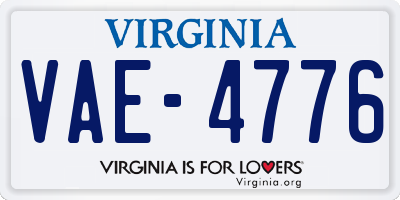 VA license plate VAE4776
