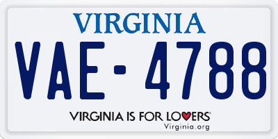 VA license plate VAE4788