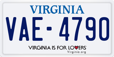 VA license plate VAE4790