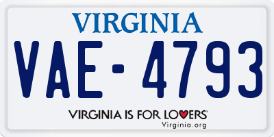 VA license plate VAE4793