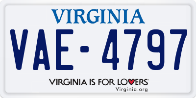 VA license plate VAE4797