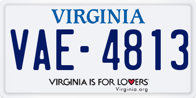 VA license plate VAE4813
