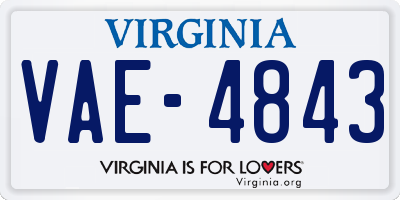 VA license plate VAE4843