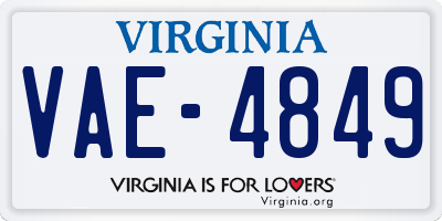 VA license plate VAE4849