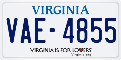 VA license plate VAE4855