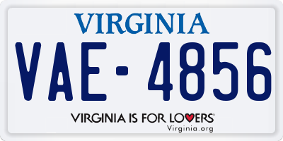 VA license plate VAE4856