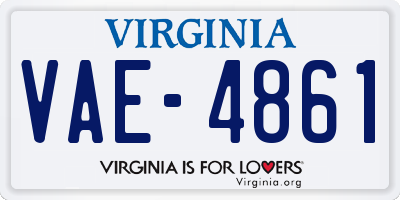 VA license plate VAE4861