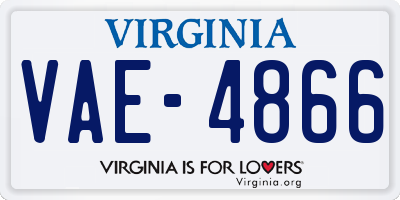 VA license plate VAE4866