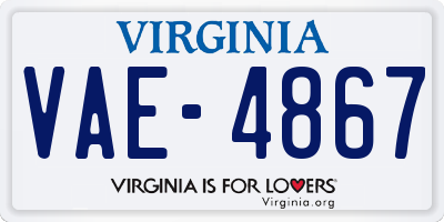 VA license plate VAE4867
