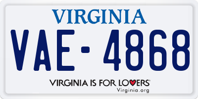 VA license plate VAE4868