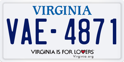 VA license plate VAE4871