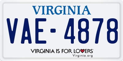 VA license plate VAE4878