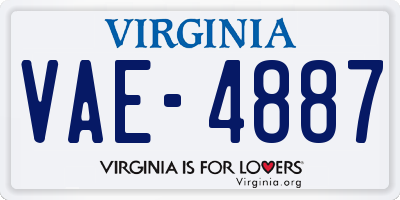 VA license plate VAE4887