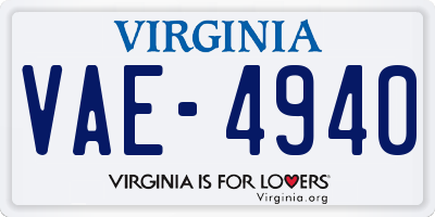 VA license plate VAE4940