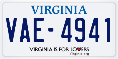 VA license plate VAE4941