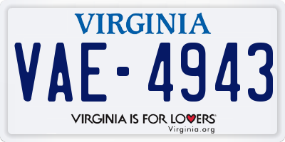 VA license plate VAE4943
