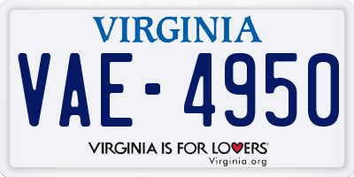 VA license plate VAE4950