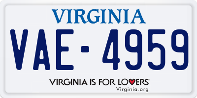 VA license plate VAE4959