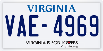 VA license plate VAE4969