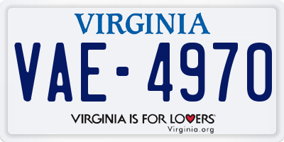 VA license plate VAE4970