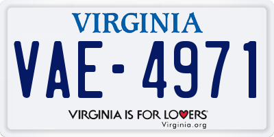 VA license plate VAE4971