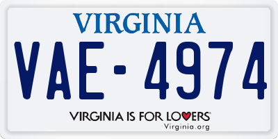 VA license plate VAE4974