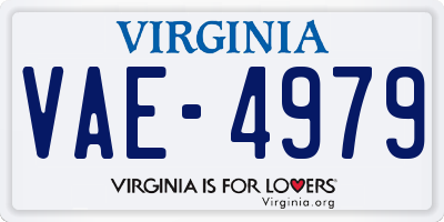 VA license plate VAE4979