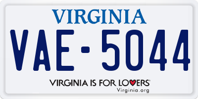 VA license plate VAE5044