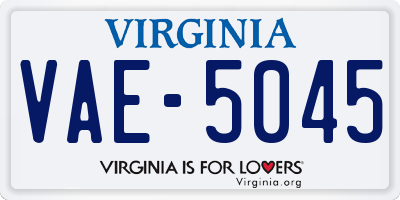 VA license plate VAE5045