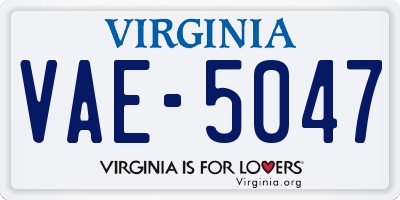 VA license plate VAE5047