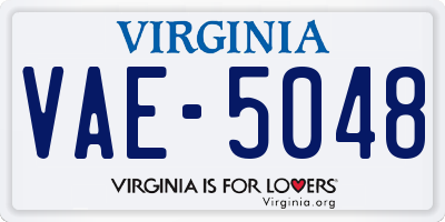 VA license plate VAE5048