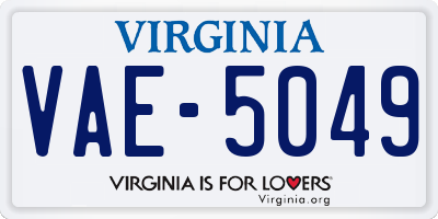 VA license plate VAE5049