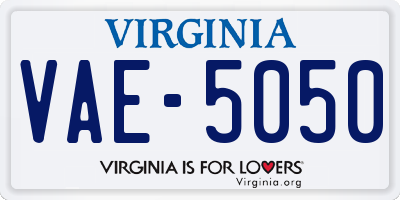 VA license plate VAE5050