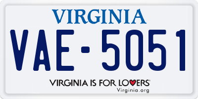 VA license plate VAE5051