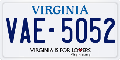 VA license plate VAE5052