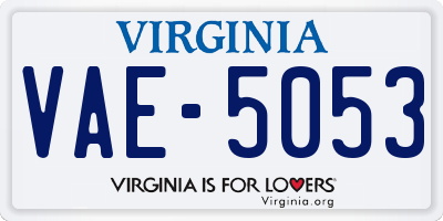 VA license plate VAE5053
